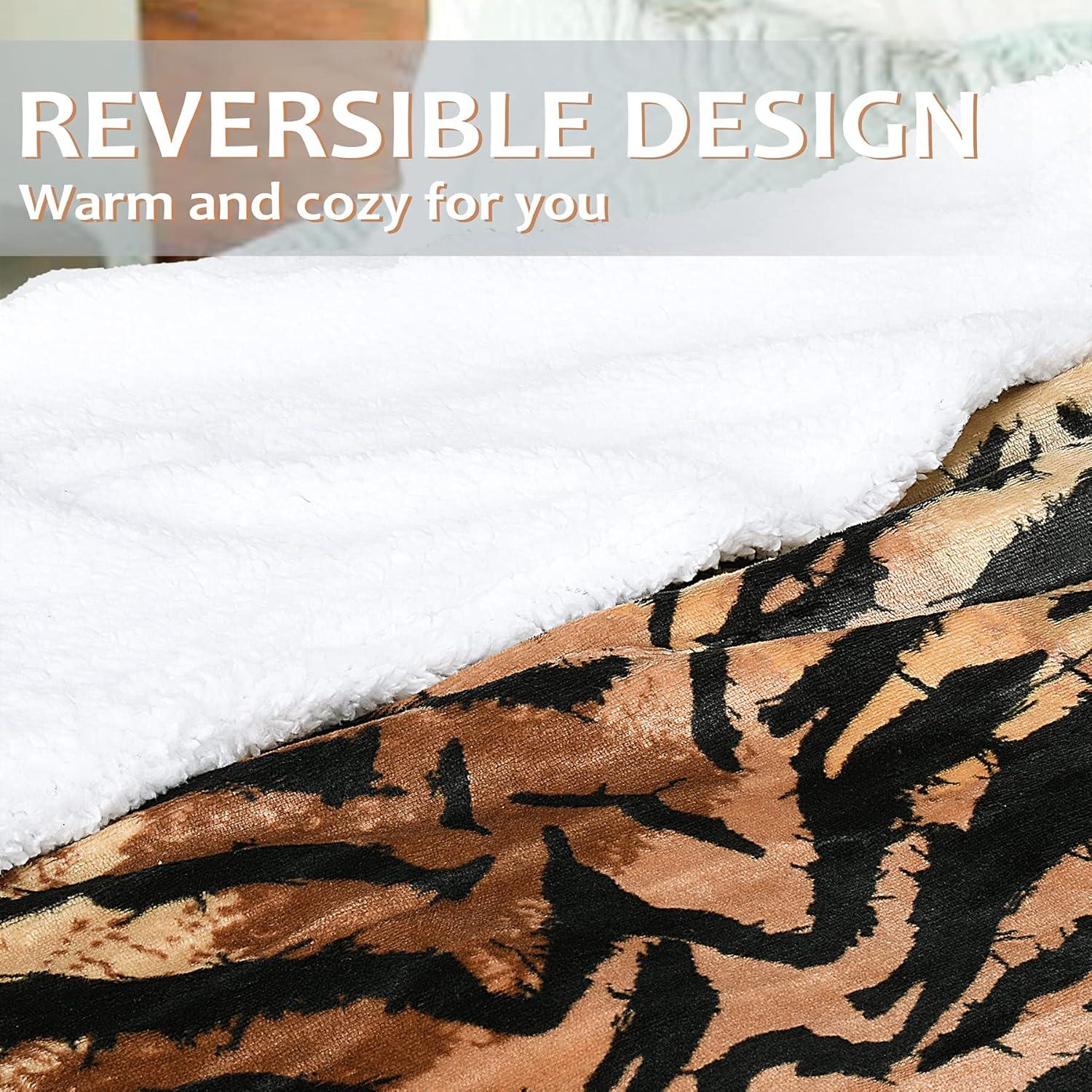 imageCatalonia Horse Print Sherpa Fleece Throw Blanket Soft Mink Plush Couch Blanket Fuzzy Fluffy Comfy Warm Throws Gift for Her Horse Gifts for Women 50x60 inchesTiger