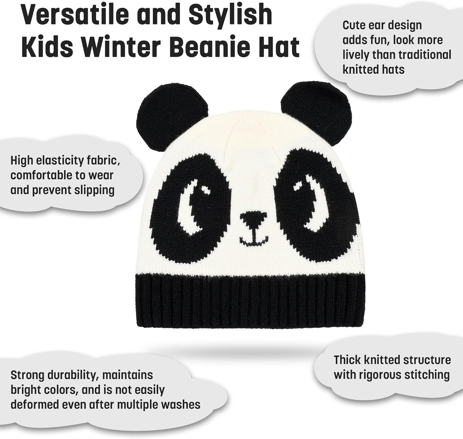 imageCatalonia Kids Knit Hats Warm Toddler Winter Hats Cute Beanies Hat Cap for Boys Girls Aged 610 Gifts Idea For ChristmasPanda
