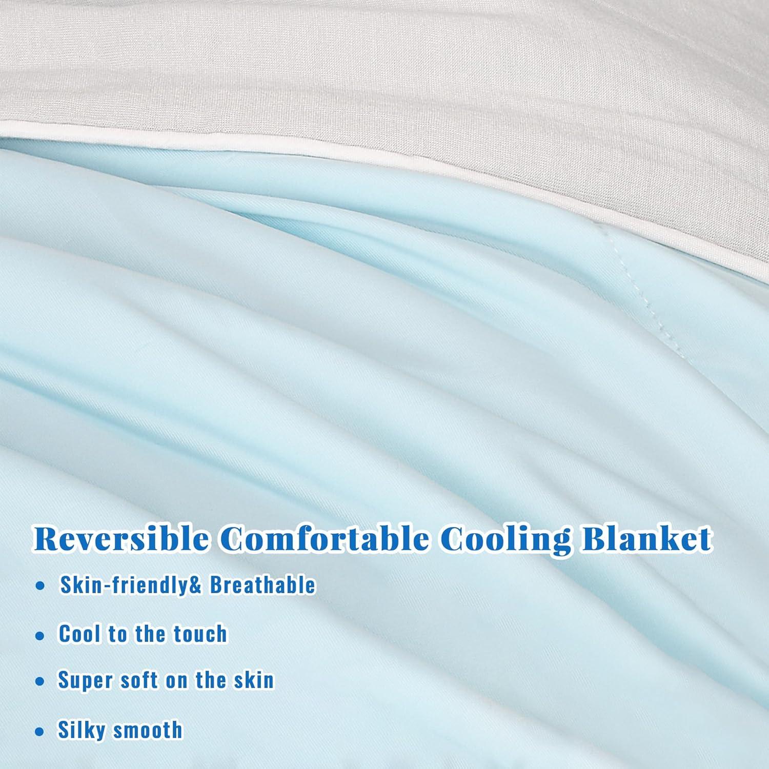 imageCatalonia Kids Summer Cooling Blanket Toddler Small Lightweight for Hot Sleepers Soft Throw for Night Sweats Cool Gifts for Hot Flashes Valentines Day 50x60 InchBlue