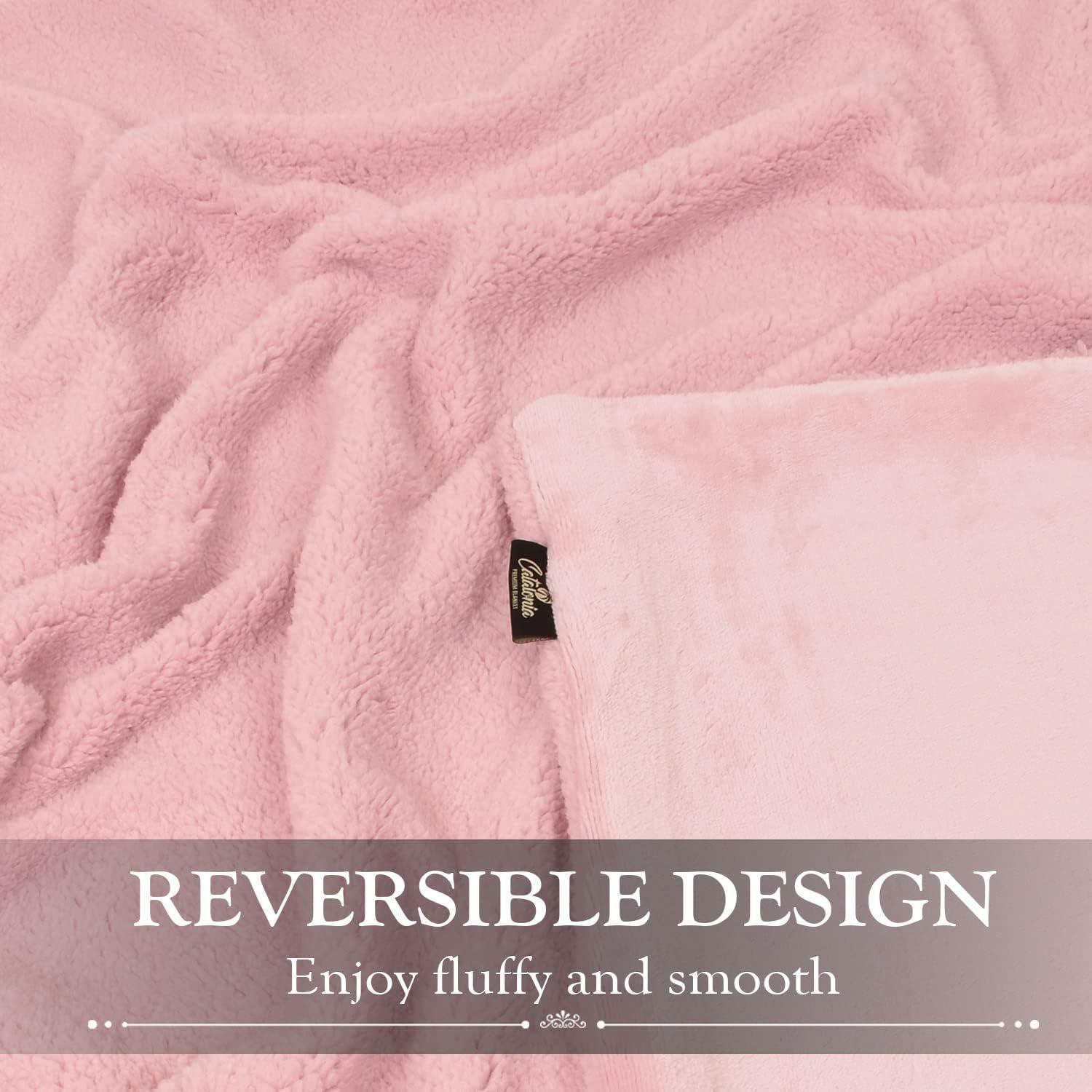 imageCatalonia Pink Sherpa Throws Blanket for Girls Valentines Day Gifts Super Soft Comfy Fuzzy Micro Plush Fleece Snuggly TV Blanket for Sofa Couch Bed 50x60Pink