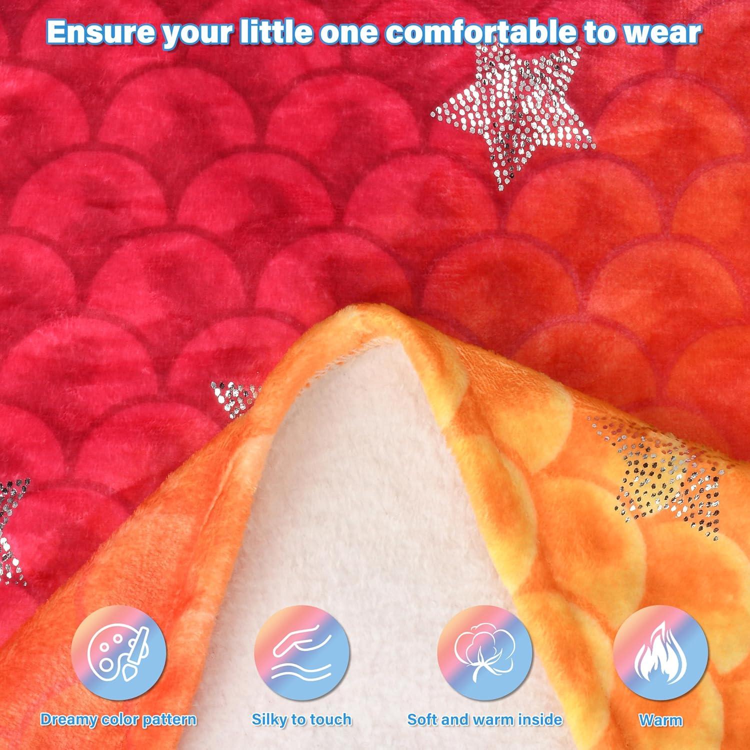 imageCatalonia Ultra Soft Mermaid Tail Blanket for Kids Fish Tail Snuggly Blanket Cozy Fleece Mermaid Gift for Girls ToddlersRainbow Sparkling Stars