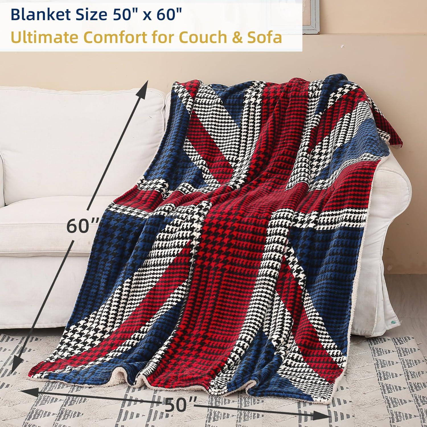 imageCatalonia Union Jack Blanket British Flag Throw Blanket England UK Gifts Soft Cozy Fleece Blanket for Home Sofa Bed British Gift for Men Women Kids 50X60 inchUnion Jack