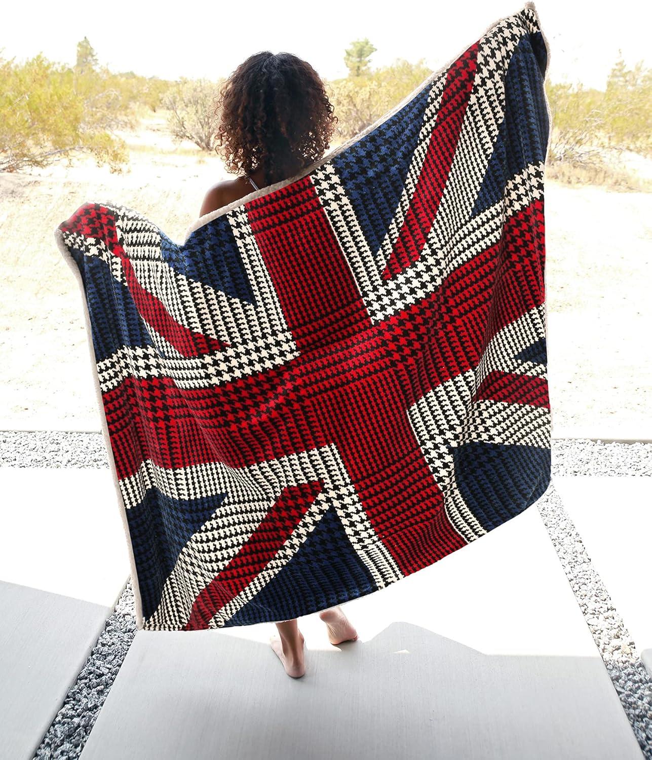 imageCatalonia Union Jack Blanket British Flag Throw Blanket England UK Gifts Soft Cozy Fleece Blanket for Home Sofa Bed British Gift for Men Women Kids 50X60 inchUnion Jack