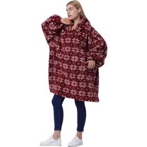 Catalonia Oversized Blanket Hoodie Sweatshirt, Fleece Pullover with Large Front Pocket, for Adults Men Women(Stella / Plush)