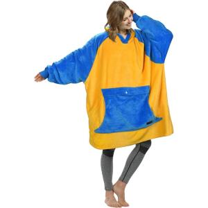 Catalonia Oversized Blanket Hoodie Sweatshirt, Fleece Pullover with Large Front Pocket, for Adults Men Women(University-themed)