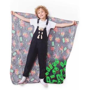 Catalonia Pink Unicorn Blanket for Girls, Rainbow Glow in The Dark Throw Blanket for Girls Aged 4-10, Plush Fleece Couch Blanket, Kids Valentine’s Day Gifts Birthday(Glow in the Dark-game)