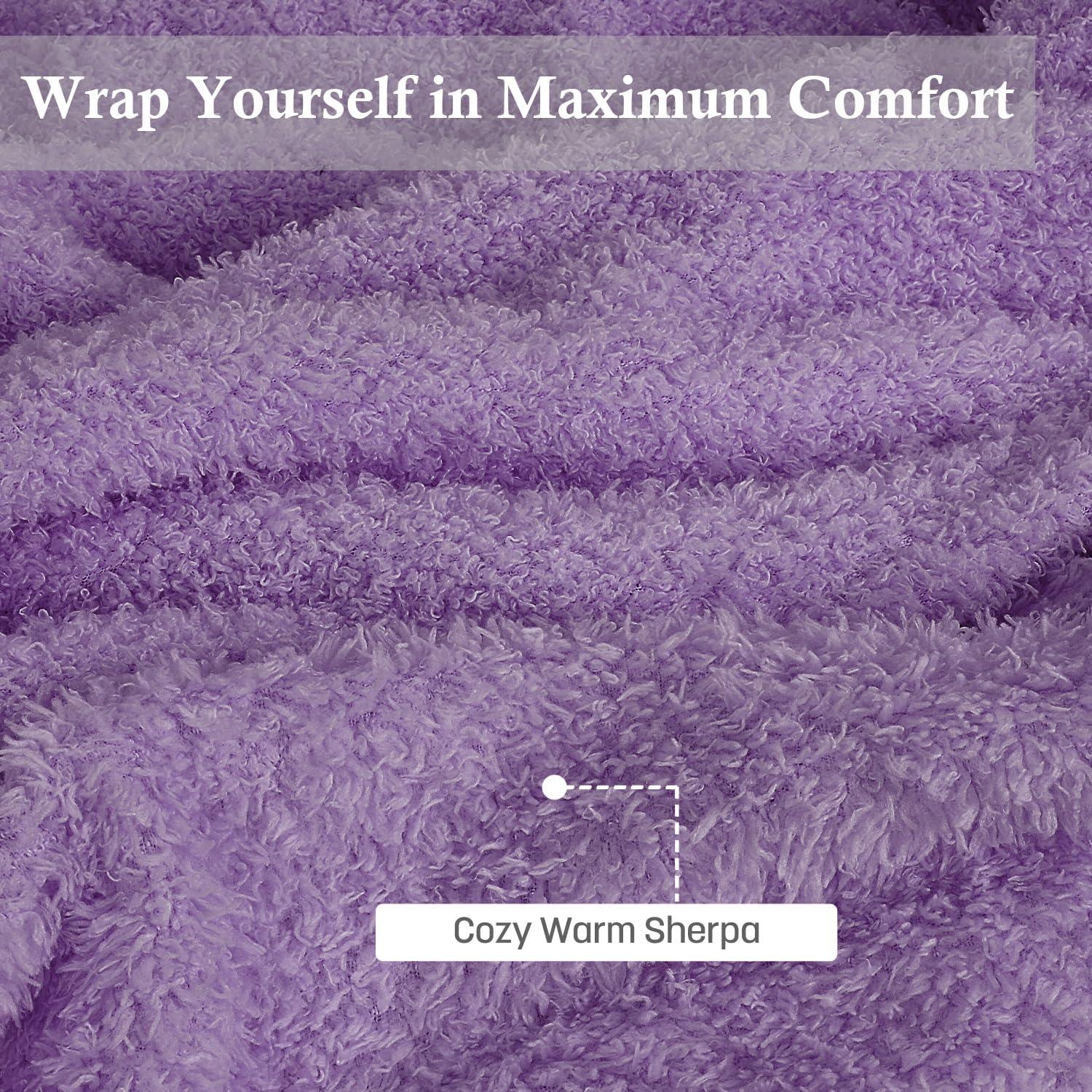 imageCatalonia Hooded Wearable Blanket Poncho for Adults Lightweight Fleece Cape with Hand Pockets Cozy Plush Wrap Gifts IdeasPurple