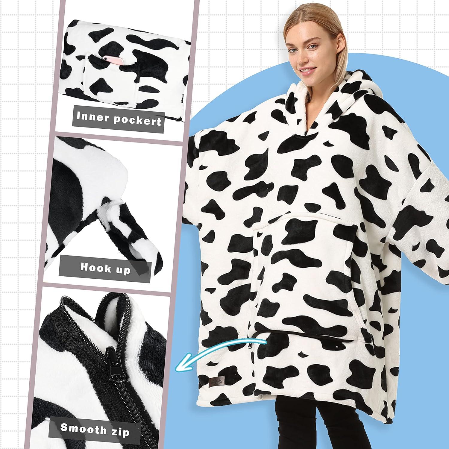 imageCatalonia Oversized Blanket Hoodie Sweatshirt Wearable Sherpa Blanket Pullover Gift for HerDalmatian