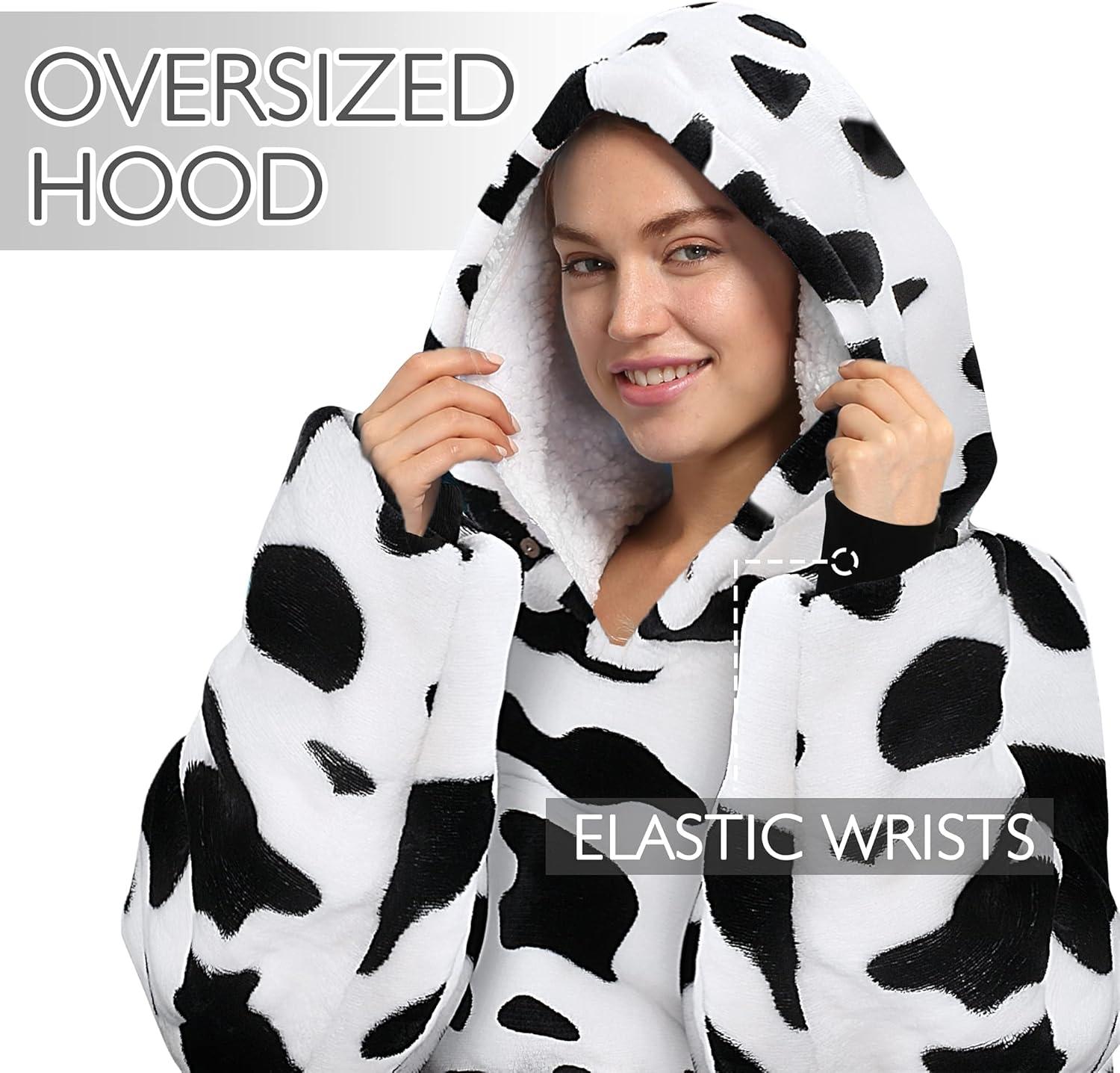 imageCatalonia Oversized Blanket Hoodie Sweatshirt Wearable Sherpa Blanket Pullover Gift for HerDalmatian