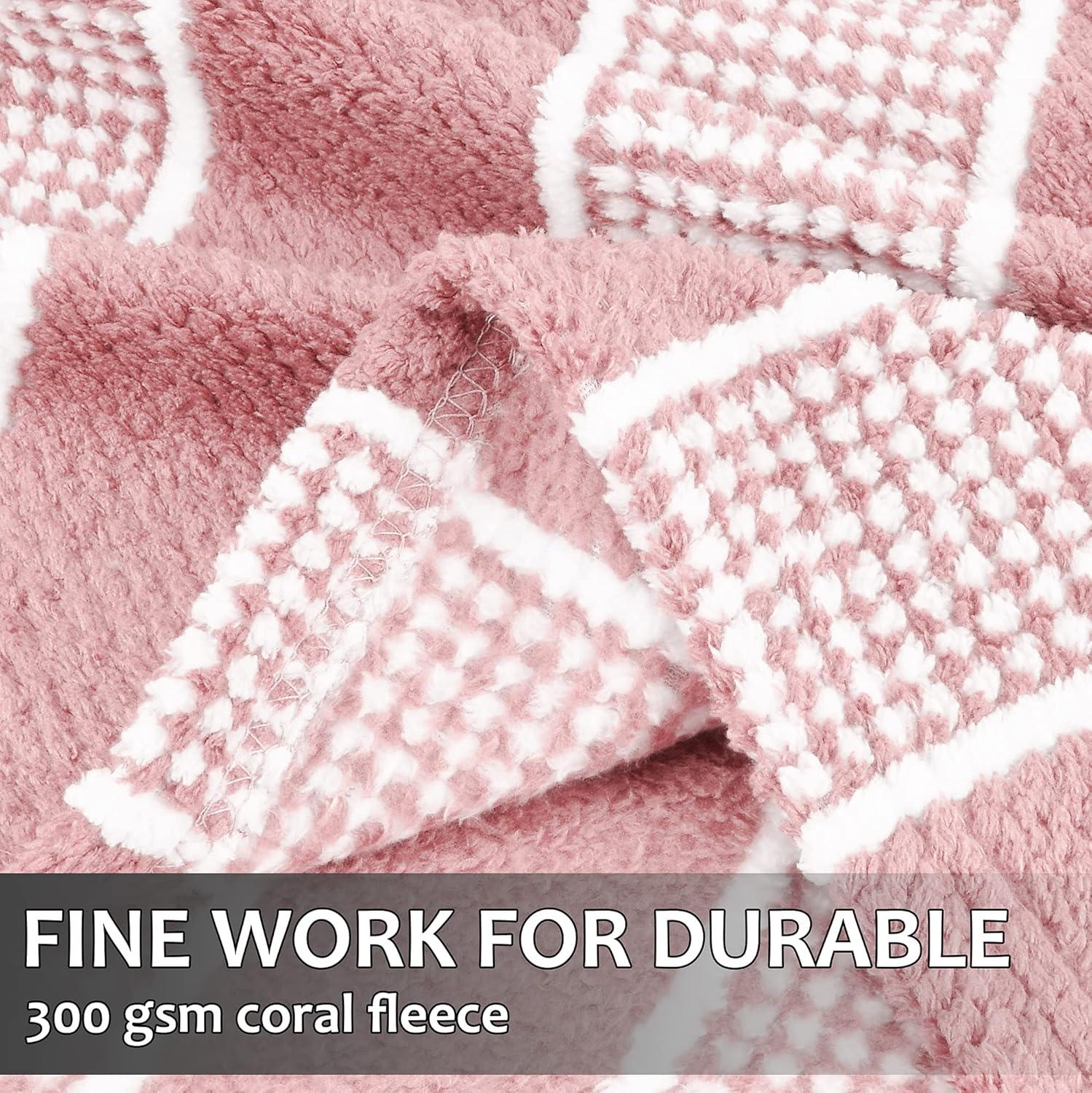 imageCatalonia Pink Coral Fleece Throw for Couch Lightweight Soft Cozy All Seasons Lounging Blanket Living Room Decor Student Dorm Valentines Day Gift 50x60 InchesPink