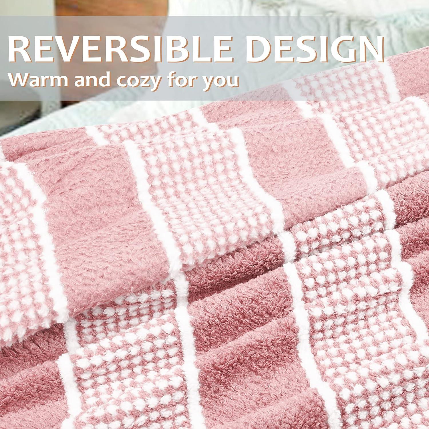 imageCatalonia Pink Coral Fleece Throw for Couch Lightweight Soft Cozy All Seasons Lounging Blanket Living Room Decor Student Dorm Valentines Day Gift 50x60 InchesPink