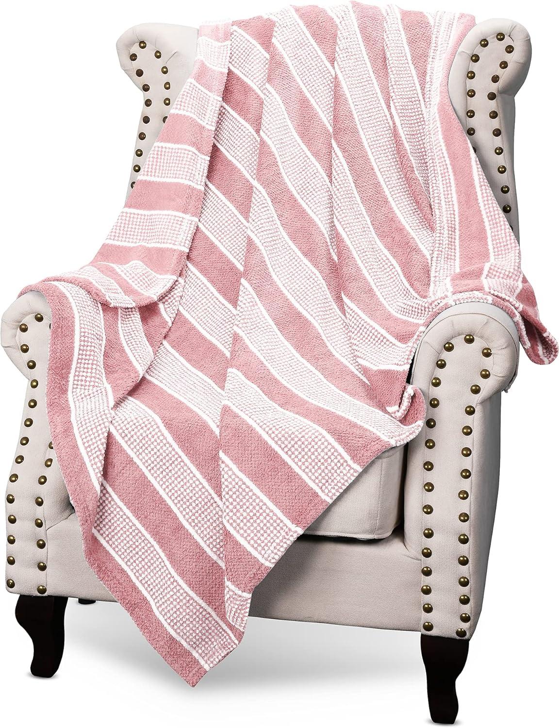 imageCatalonia Pink Coral Fleece Throw for Couch Lightweight Soft Cozy All Seasons Lounging Blanket Living Room Decor Student Dorm Valentines Day Gift 50x60 InchesPink