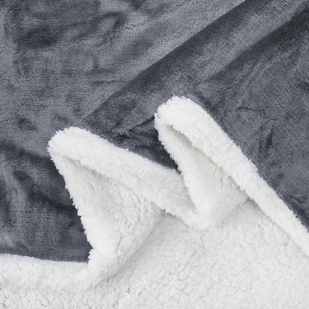 imageCatalonia Sherpa Wearable Blanket with Sleeves ArmsGray