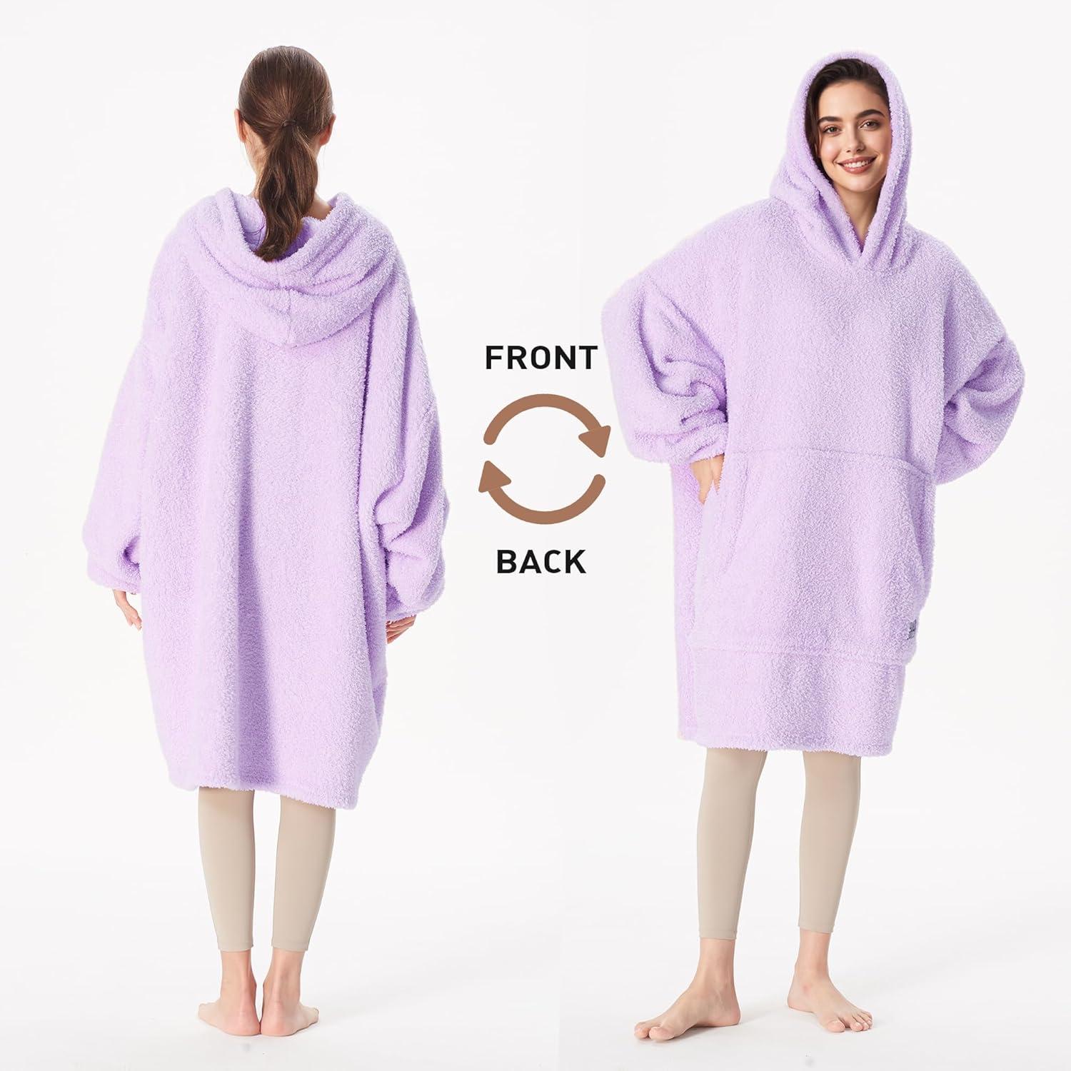 imageCatalonia Wearable Blanket Hoodie Oversized Hoodie Blanket Sweatshirt Blanket for Women Men AdultsPurple