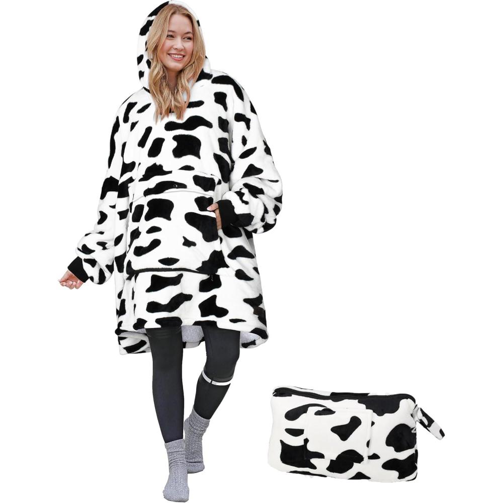imageCatalonia Oversized Blanket Hoodie Sweatshirt Wearable Sherpa Blanket Pullover Gift for HerDalmatian
