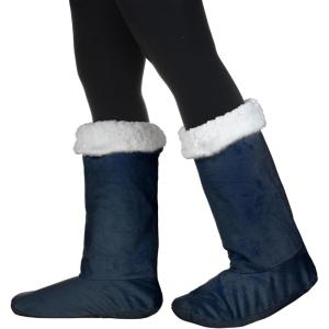 Catalonia Sherpa Slipper Socks for Women,Winter Indoor Home Non Skid Booties,Soft,Warm,Fluffy(Navy)