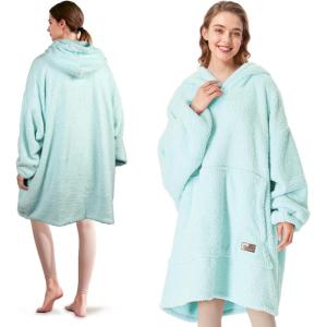 Catalonia Wearable Blanket Hoodie – Oversized Hoodie Blanket, Sweatshirt Blanket for Women Men Adults(Aque)