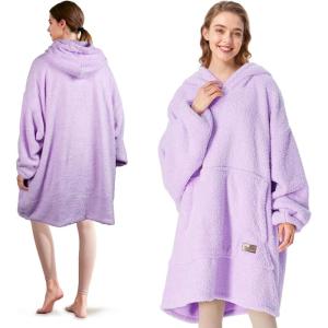 Catalonia Wearable Blanket Hoodie – Oversized Hoodie Blanket, Sweatshirt Blanket for Women Men Adults(Purple)