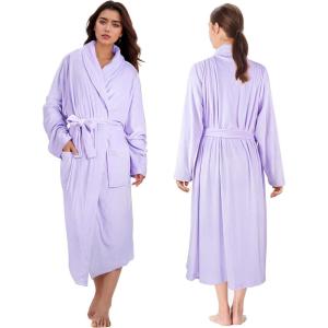 Catalonia Women’s Long Bathrobe, Soft Fleece Robe, Comfy Sleepwear Nightgown(Purple)