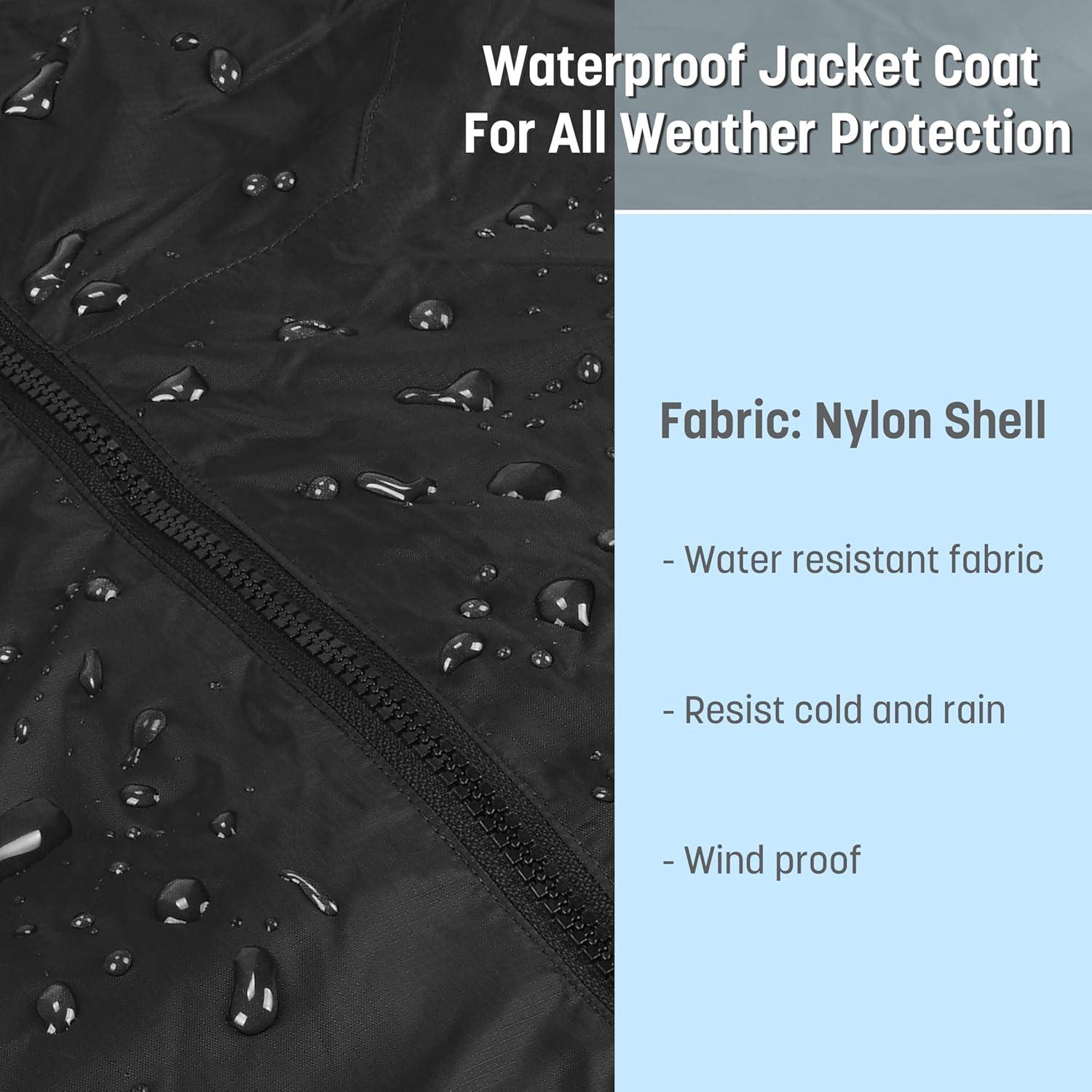 imageCatalonia Swim Parka with Hood Lightweight Youth Surf Swim Jacket Waterproof amp Warm Sherpa Lined Swim CoatBlack