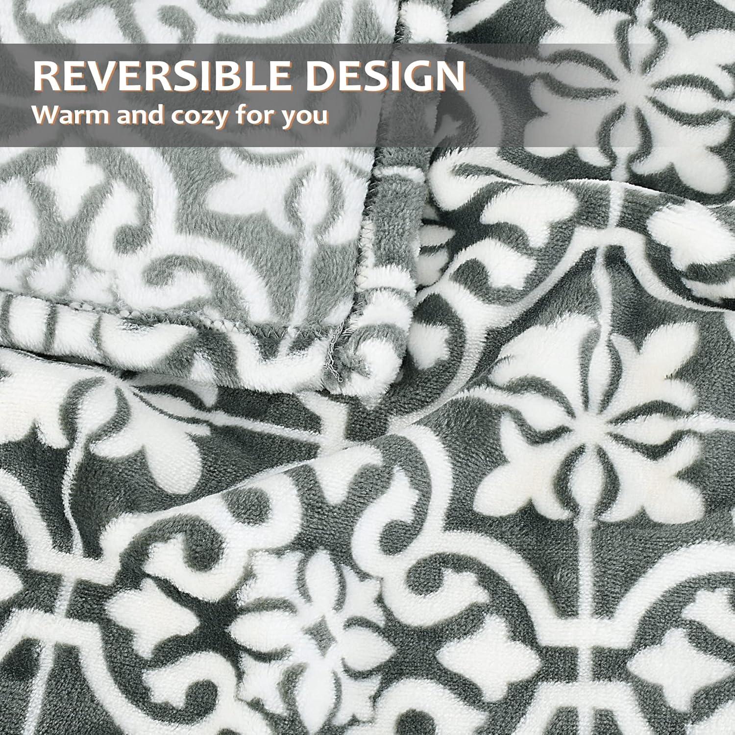 imageCatalonia Moroccan Lotus Black Throw Blanket for Couch Lightweight Soft Cozy All Seasons Lounging Blanket Retro Living Room Decor Blanket Valentines Day Gift 50x60 inchesMorocco Grey