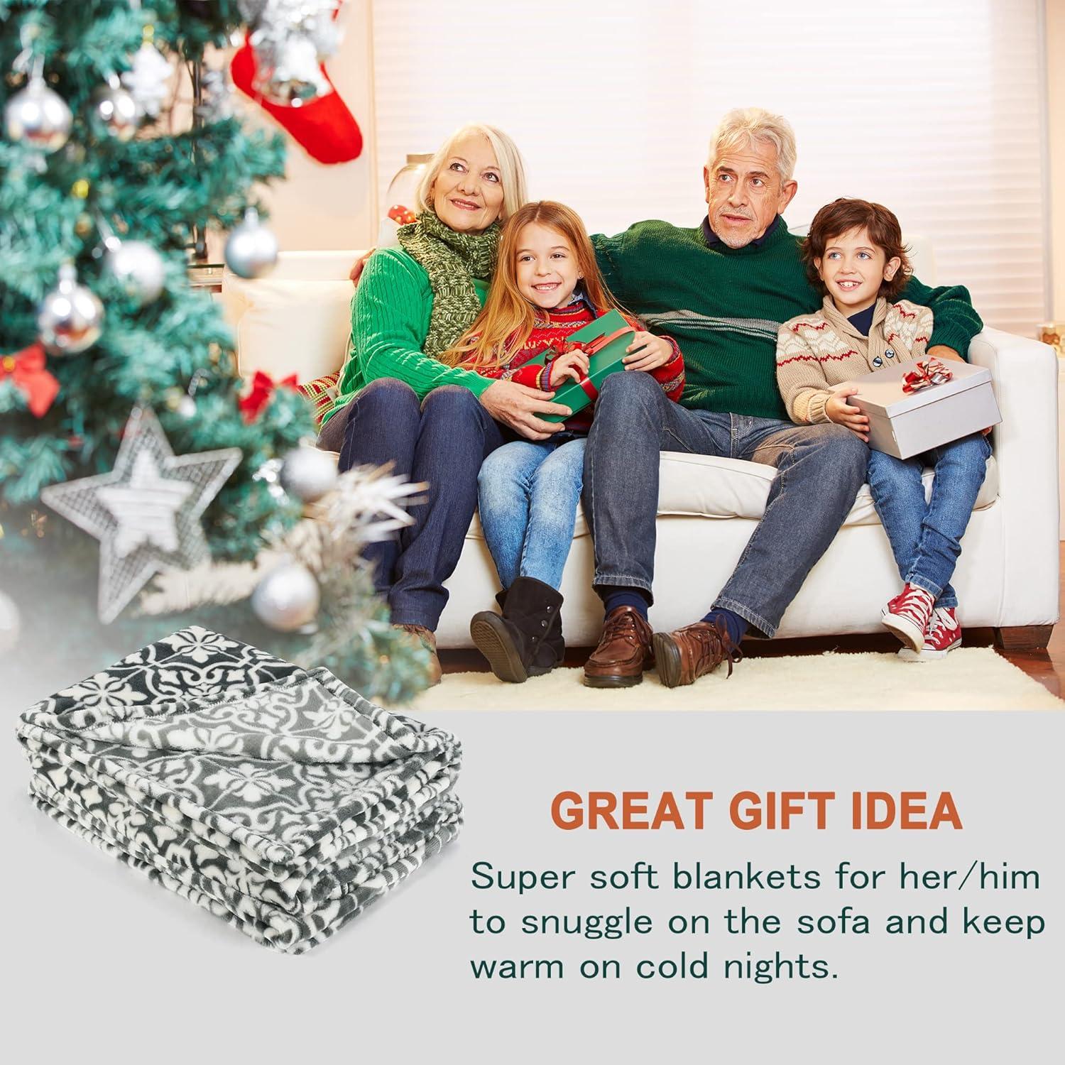 imageCatalonia Moroccan Lotus Black Throw Blanket for Couch Lightweight Soft Cozy All Seasons Lounging Blanket Retro Living Room Decor Blanket Valentines Day Gift 50x60 inchesMorocco Grey