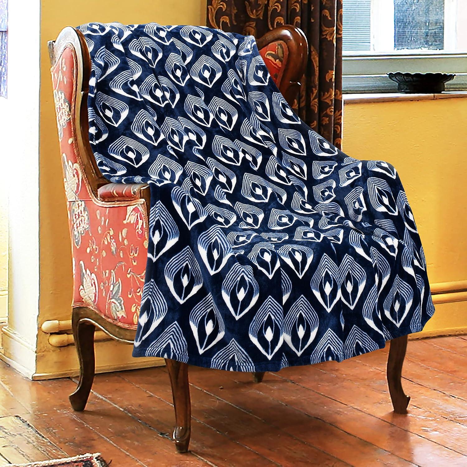 imageCatalonia Moroccan Lotus Black Throw Blanket for Couch Lightweight Soft Cozy All Seasons Lounging Blanket Retro Living Room Decor Blanket Valentines Day Gift 50x60 inchesLotus Blue
