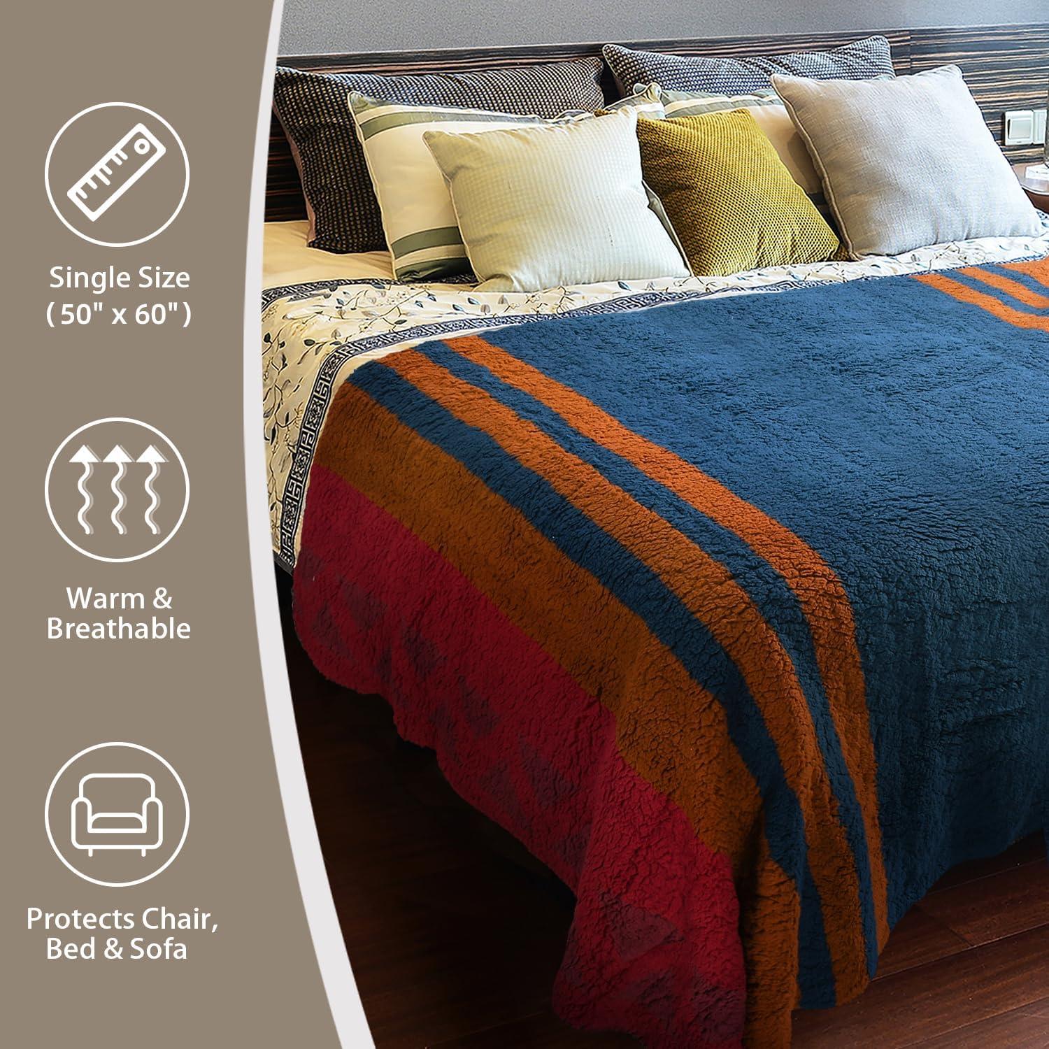 imageCatalonia Southwestern Tribal Print Blanket Soft Aztec Throw Sherpa Blanket Navajo Style Native Throw for Couch Sofa Bed Cozy Boho Blanket for Home Decor 50x60 inchesSouthwestern Stripe
