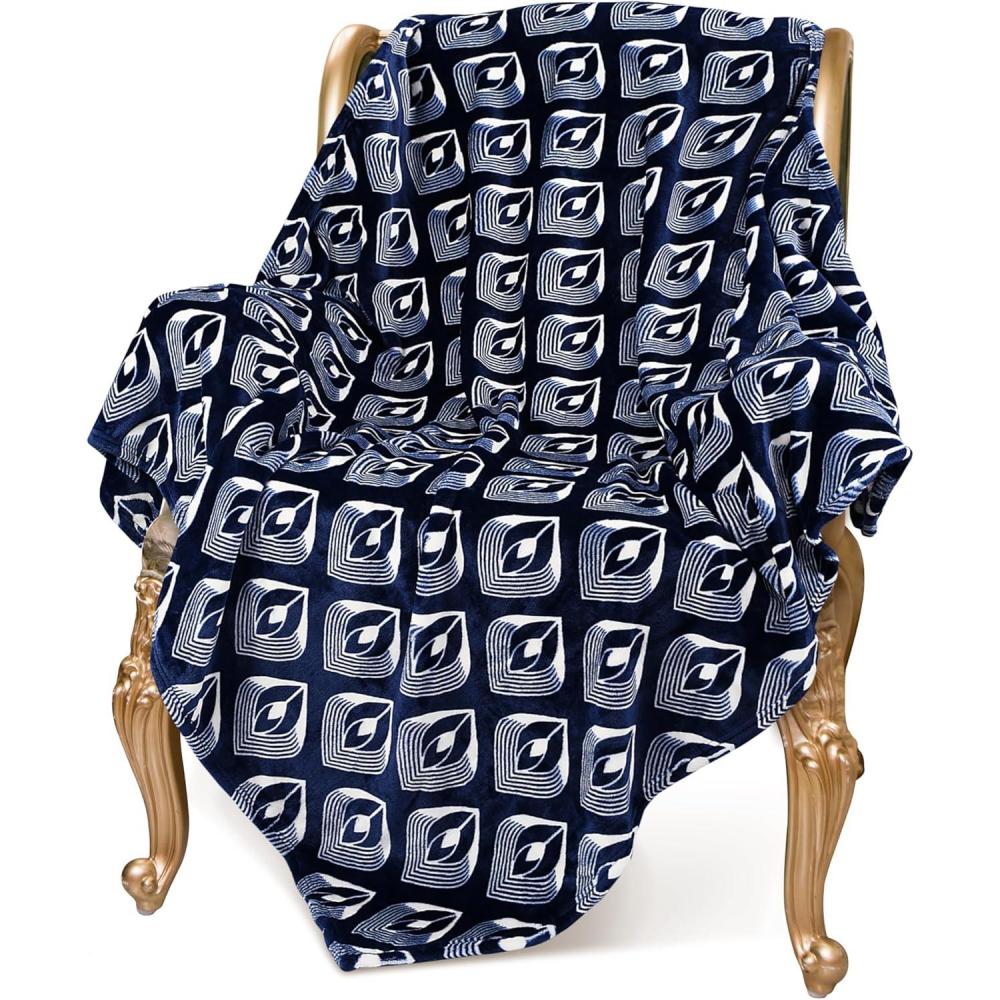 imageCatalonia Moroccan Lotus Black Throw Blanket for Couch Lightweight Soft Cozy All Seasons Lounging Blanket Retro Living Room Decor Blanket Valentines Day Gift 50x60 inchesLotus Blue