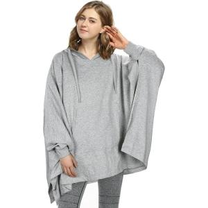 Catalonia Oversized Hoodie Sweatshirt Poncho, Casual Hoodie Cape, Batwing Coat Pullover Blanket for Adults Women Men(Grey)