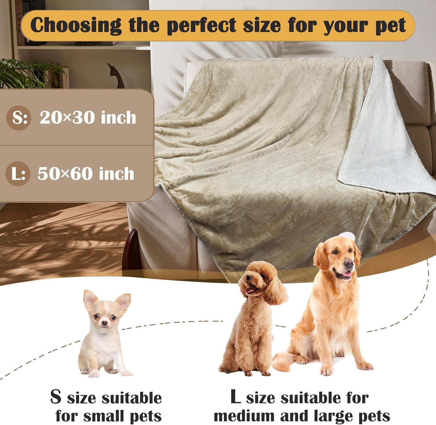 imageKritter Planet Waterproof Small Dog Blanket Soft Puppy BlanketWashable Furniture Protector Dog Blanket for CarReversible Sherpa Fleece Couch Cover for Small PetsTaupe