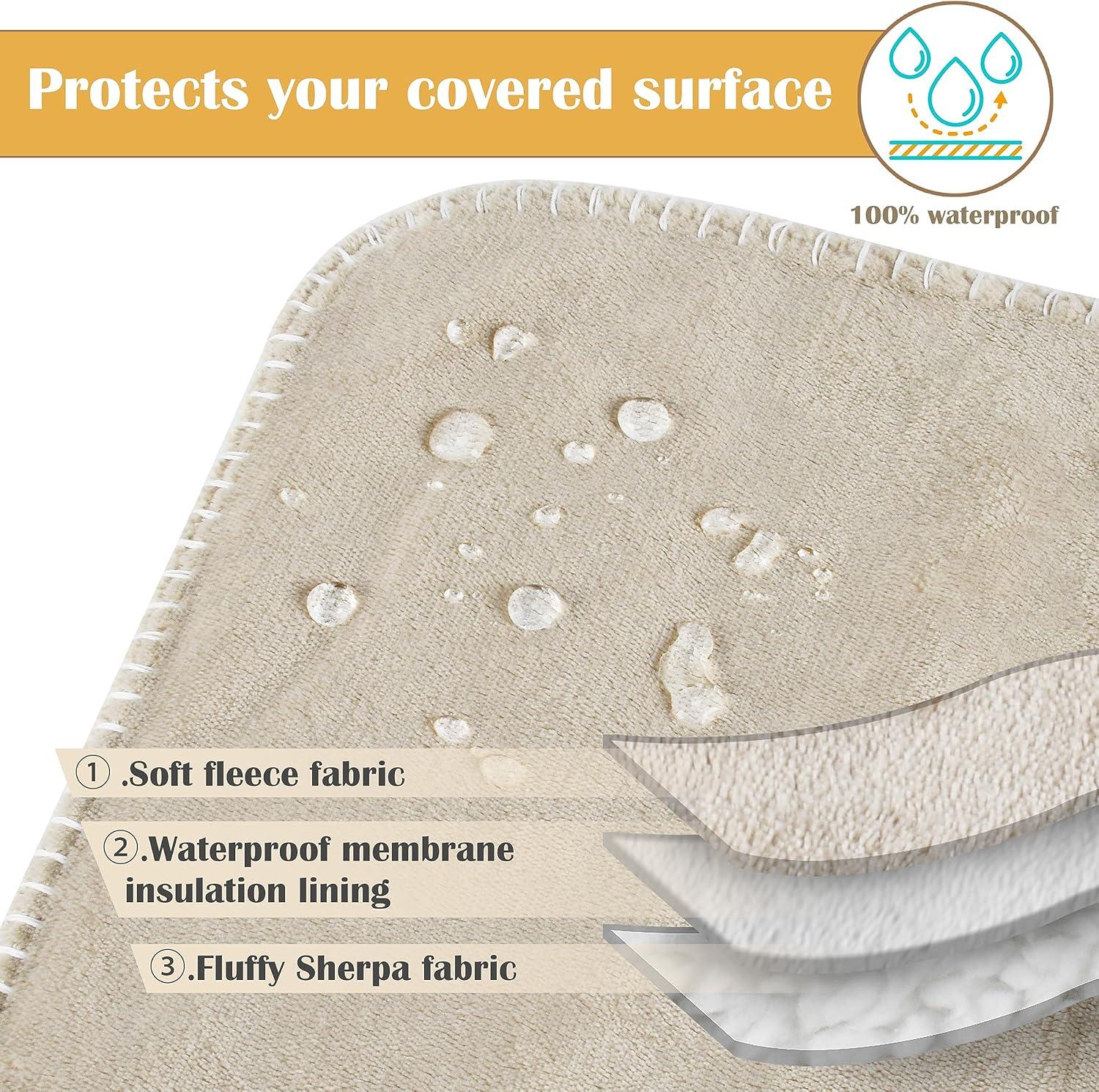 imageKritter Planet Waterproof Small Dog Blanket Soft Puppy BlanketWashable Furniture Protector Dog Blanket for CarReversible Sherpa Fleece Couch Cover for Small PetsTaupe