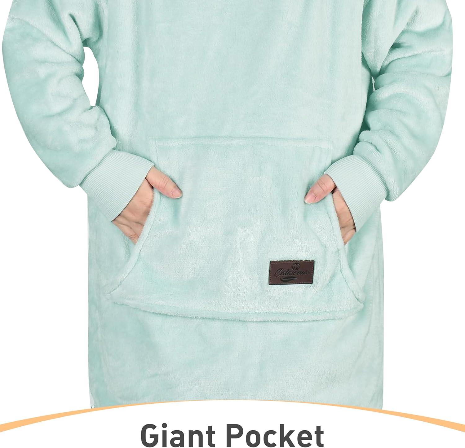 imageCatalonia Wearable Blanket Hoodie Kids Oversized Blanket Sweatshirt Hooded Blanket with Pocket amp Sleeves for Boys and GirlsAqua