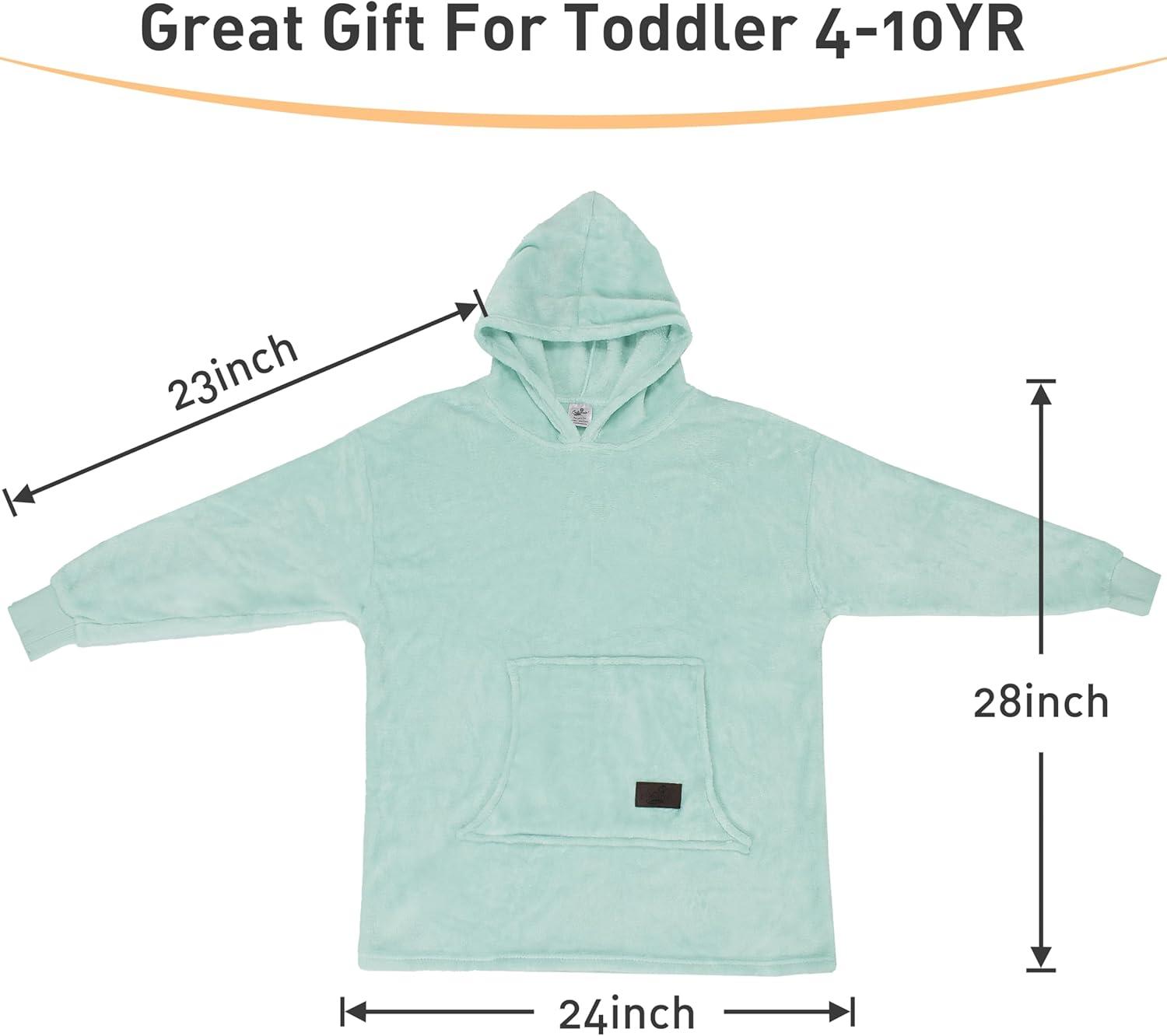 imageCatalonia Wearable Blanket Hoodie Kids Oversized Blanket Sweatshirt Hooded Blanket with Pocket amp Sleeves for Boys and GirlsAqua