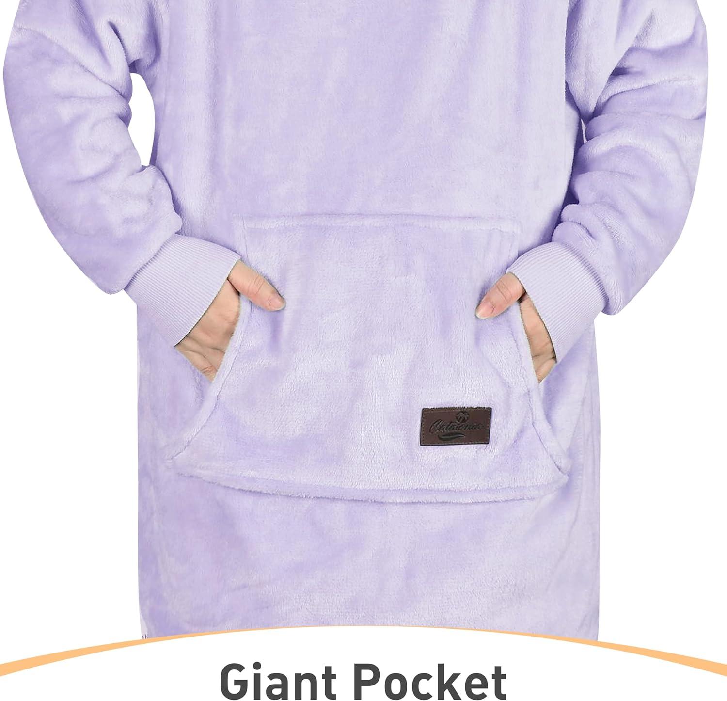 imageCatalonia Wearable Blanket Hoodie Kids Oversized Blanket Sweatshirt Hooded Blanket with Pocket amp Sleeves for Boys and GirlsPurple