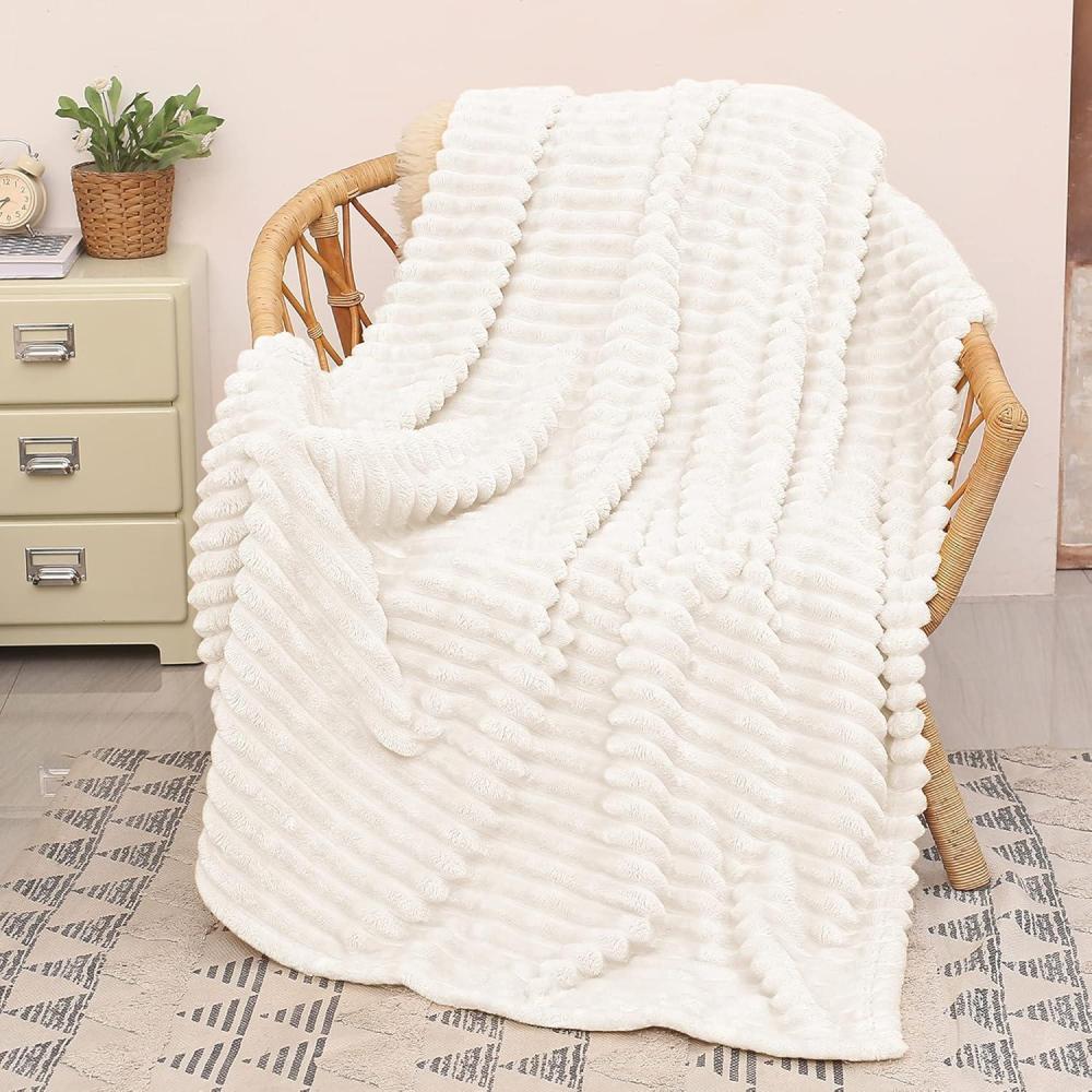 imageCatalonia Super Soft Fuzzy Plush Throw Blanket for Adults and Kids White Fleece Velvet Living Room DecorBeige
