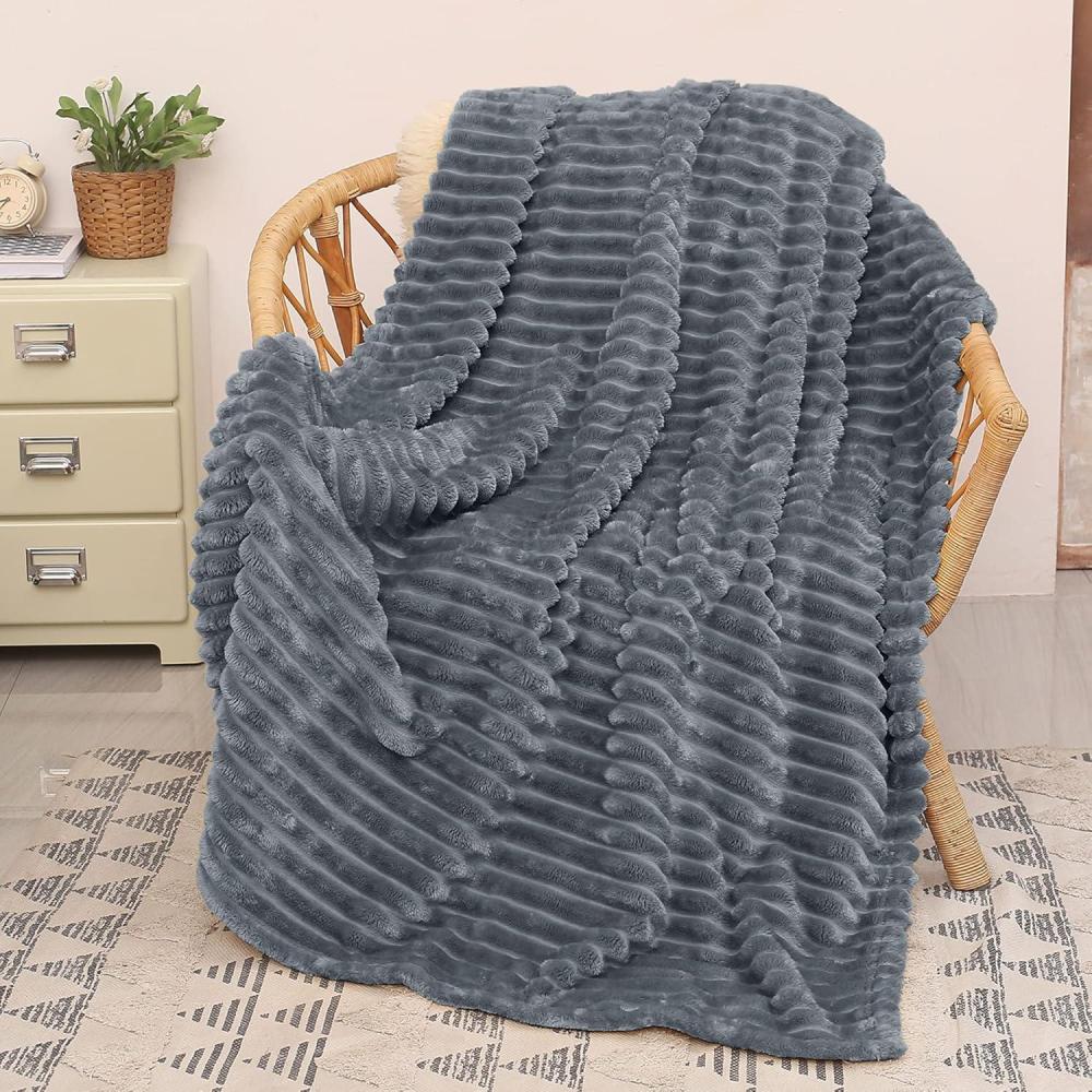 imageCatalonia Super Soft Fuzzy Plush Throw Blanket for Adults and Kids White Fleece Velvet Living Room DecorGray