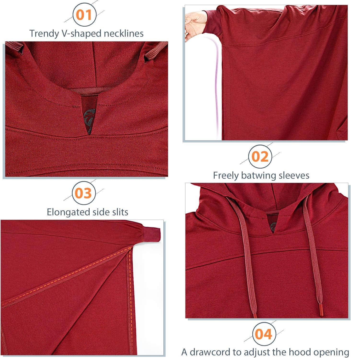 imageCatalonia Oversized Hoodie Sweatshirt Poncho Casual Hoodie Cape Batwing Coat Pullover Blanket for Adults Women MenRed