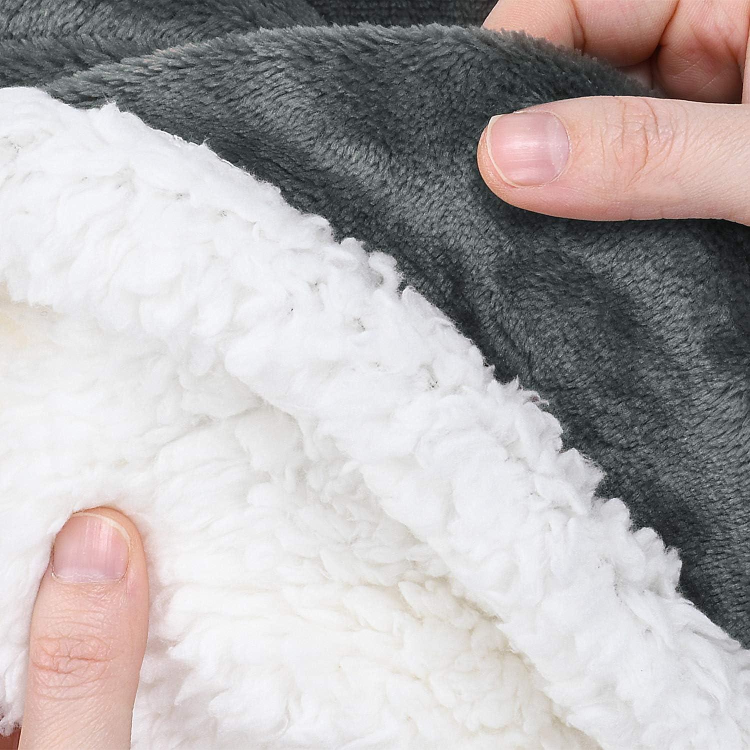 imageCatalonia Sherpa Fleece Throw Blanket Super Soft Mink Plush Couch Blanket TV Bed Fuzzy Blanket Fluffy Comfy Warm Heavy Throws Comfort Caring Gift50x60 inches Wine RedCharcoal Grey
