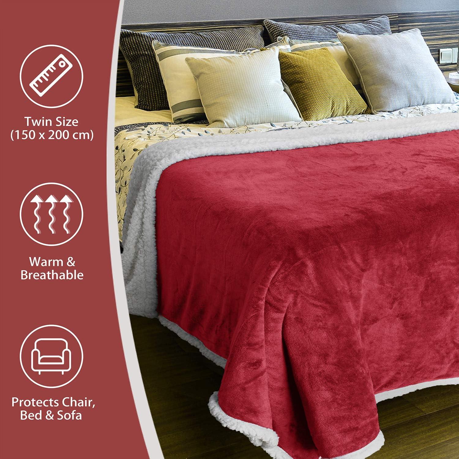imageCatalonia Sherpa Fleece Throw Blanket Super Soft Mink Plush Couch Blanket TV Bed Fuzzy Blanket Fluffy Comfy Warm Heavy Throws Comfort Caring Gift50x60 inches Wine RedWine