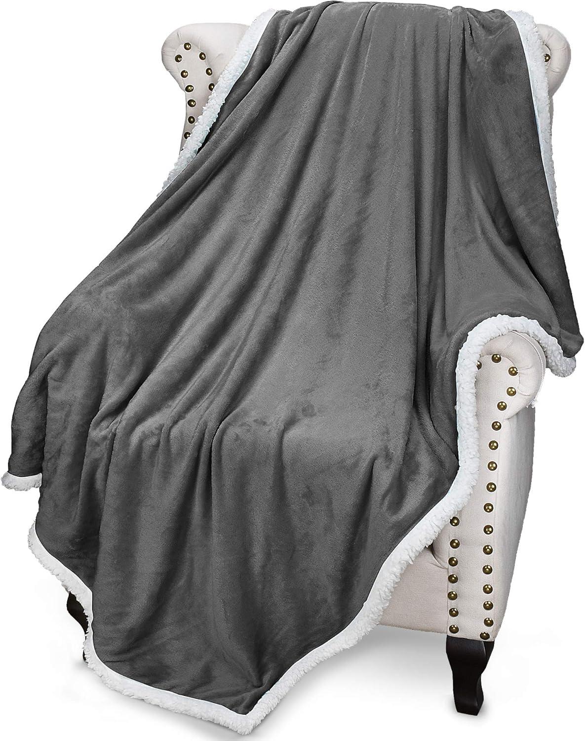 imageCatalonia Sherpa Fleece Throw Blanket Super Soft Mink Plush Couch Blanket TV Bed Fuzzy Blanket Fluffy Comfy Warm Heavy Throws Comfort Caring Gift50x60 inches Wine RedCharcoal Grey