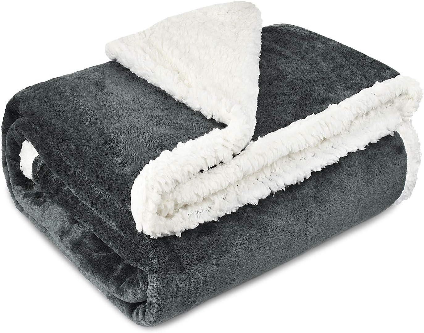 imageCatalonia Sherpa Fleece Throw Blanket Super Soft Mink Plush Couch Blanket TV Bed Fuzzy Blanket Fluffy Comfy Warm Heavy Throws Comfort Caring Gift50x60 inches Wine RedCharcoal Grey