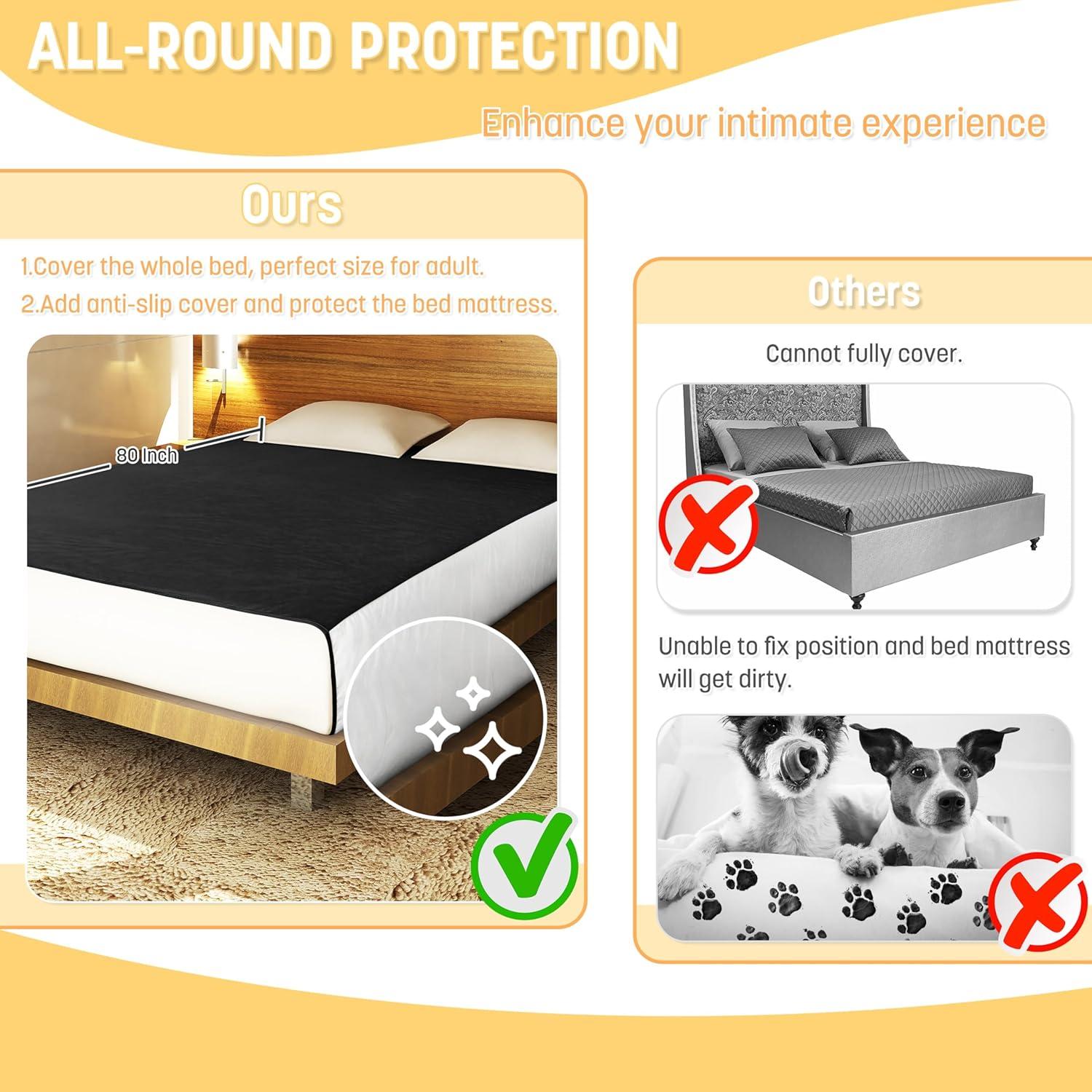 imageCatalonia Waterproof Reversible Blanket for Bed Leak Proof amp Stain Proof Bed Cover for Sofa CouchBlack