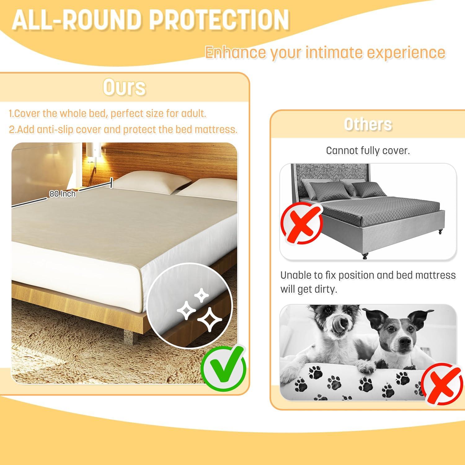 imageCatalonia Waterproof Reversible Blanket for Bed Leak Proof amp Stain Proof Bed Cover for Sofa CouchTaupe