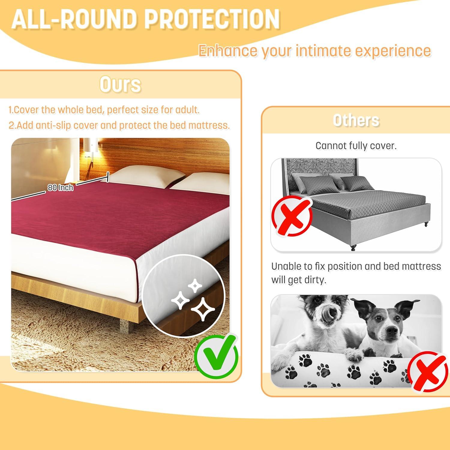 imageCatalonia Waterproof Reversible Blanket for Bed Leak Proof amp Stain Proof Bed Cover for Sofa CouchWine