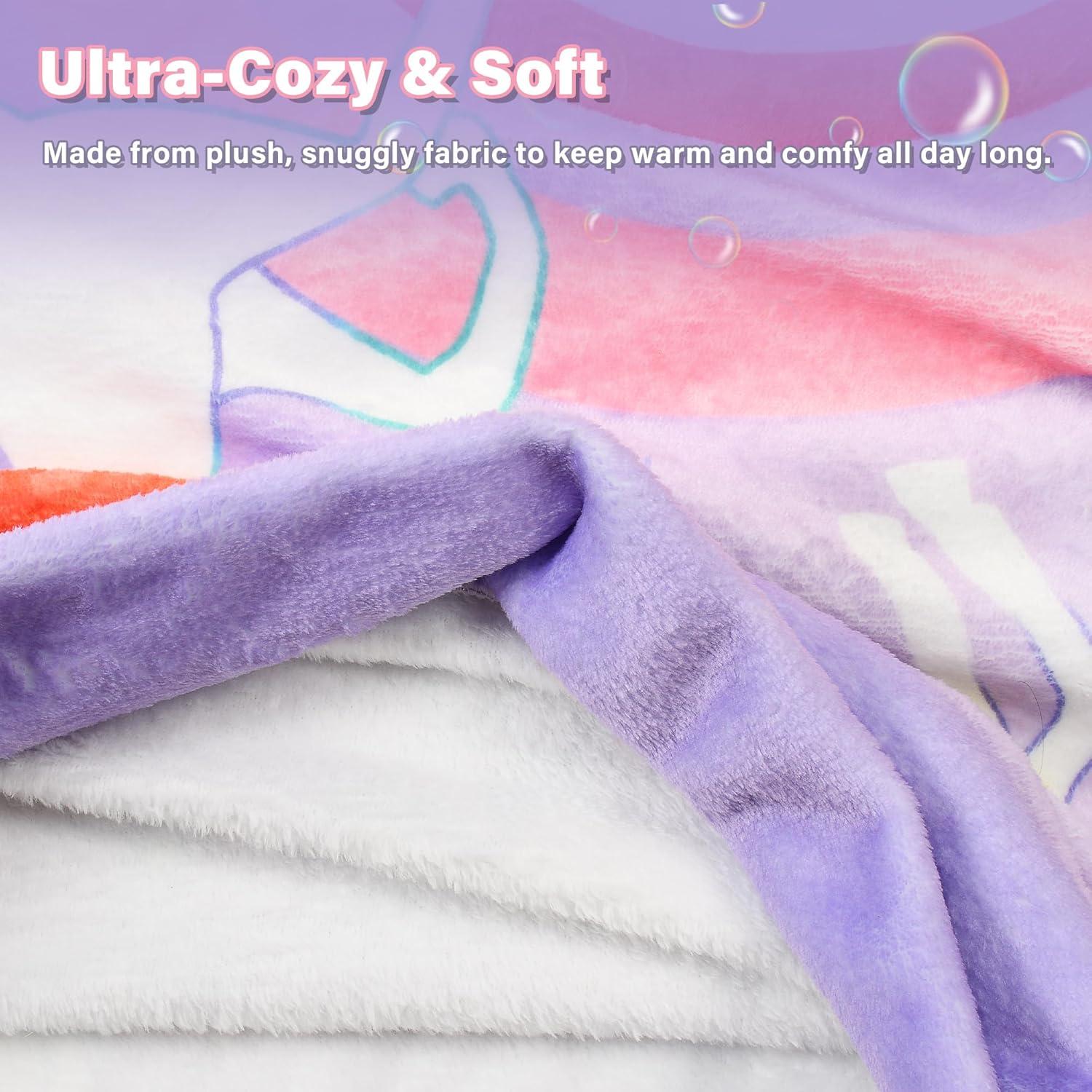 imageCatalonia Ultra Soft Mermaid Tail Blanket for Kids Fish Tail Snuggly Blanket Cozy Fleece Mermaid Gift for Girls ToddlersUnicorn Purple