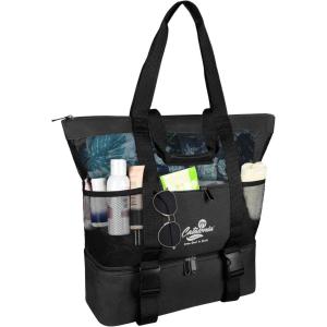 Catalonia Large Beach Tote Bags with Cooler Bag, Mesh Beach Bag Women, Sandproof Beach Bag for Toys & Vacation Essentials for Your Family Beach Trip(Black)