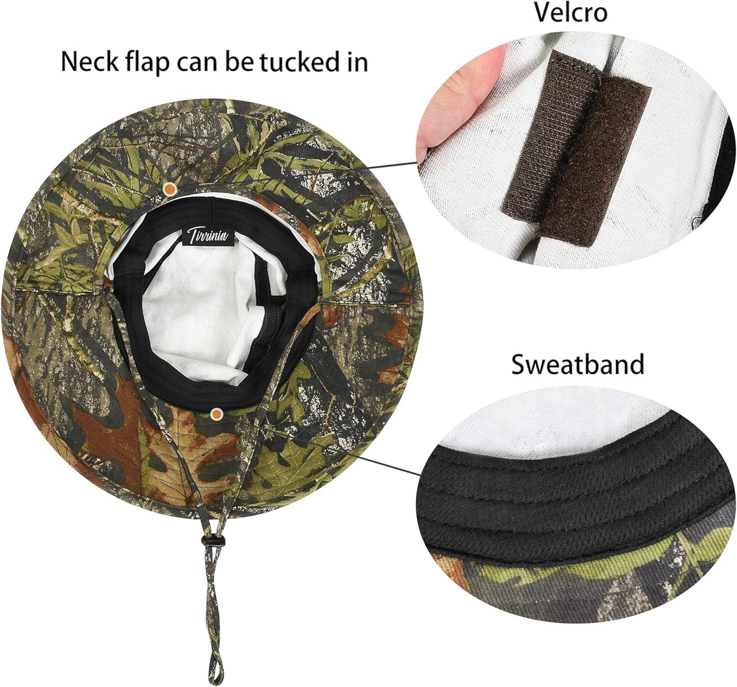 imageCatalonia Sun Hat for MenOutdoor Wide Brim Hat with Neck Flap Cover for Fishing Hiking Safari GardeningCamo Style C Side Mesh