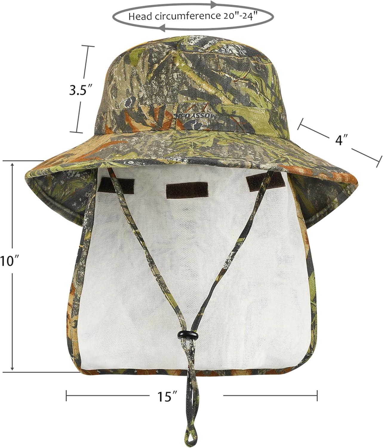 imageCatalonia Sun Hat for MenOutdoor Wide Brim Hat with Neck Flap Cover for Fishing Hiking Safari GardeningCamo Style C Side Mesh
