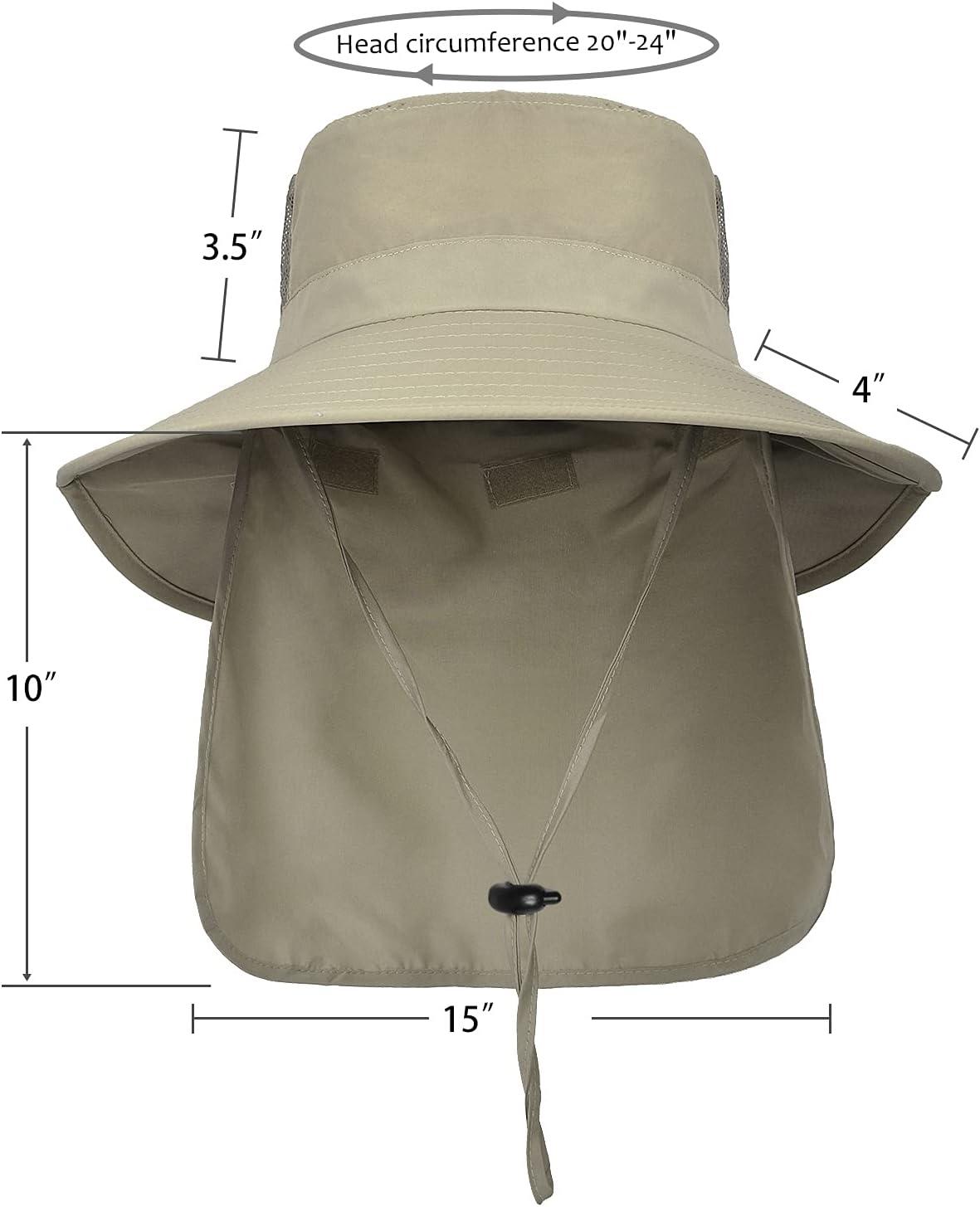 imageCatalonia Sun Hat for MenOutdoor Wide Brim Hat with Neck Flap Cover for Fishing Hiking Safari GardeningOlive Side Mesh